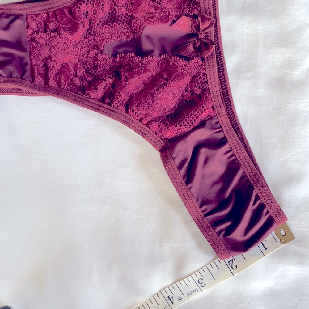 NWT Brazilian 🔥🔥Style  Women Sexy Thong Panty Lingerie Burgundy Size Medium - Picture 6 of 9